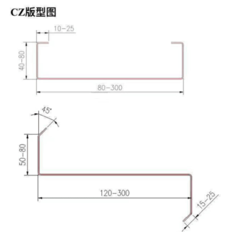 中拓全自动换型CZ型钢成型机